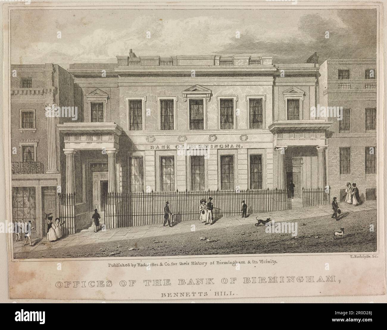 Engraving. Bank of Birmingham offices, Hill. Wilkinson
