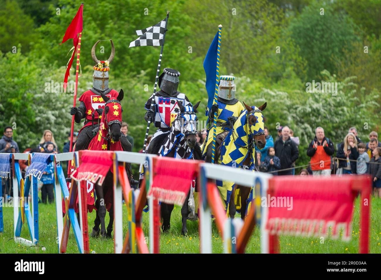 Knight Getting Coronated Chalfont, UK. 8 May 2023. Re enactors as armoured knights take part in ...