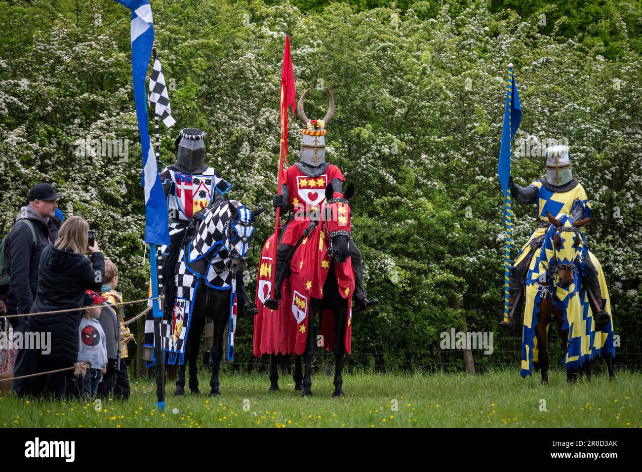 Knight Getting Coronated Chalfont, UK. 8 May 2023. Re enactors as armoured knights take part in ...