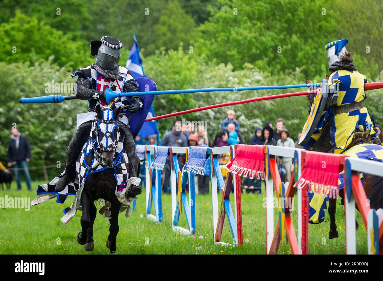 Knight Getting Coronated Chalfont, UK. 8 May 2023. Re enactors as armoured knights take part in ...