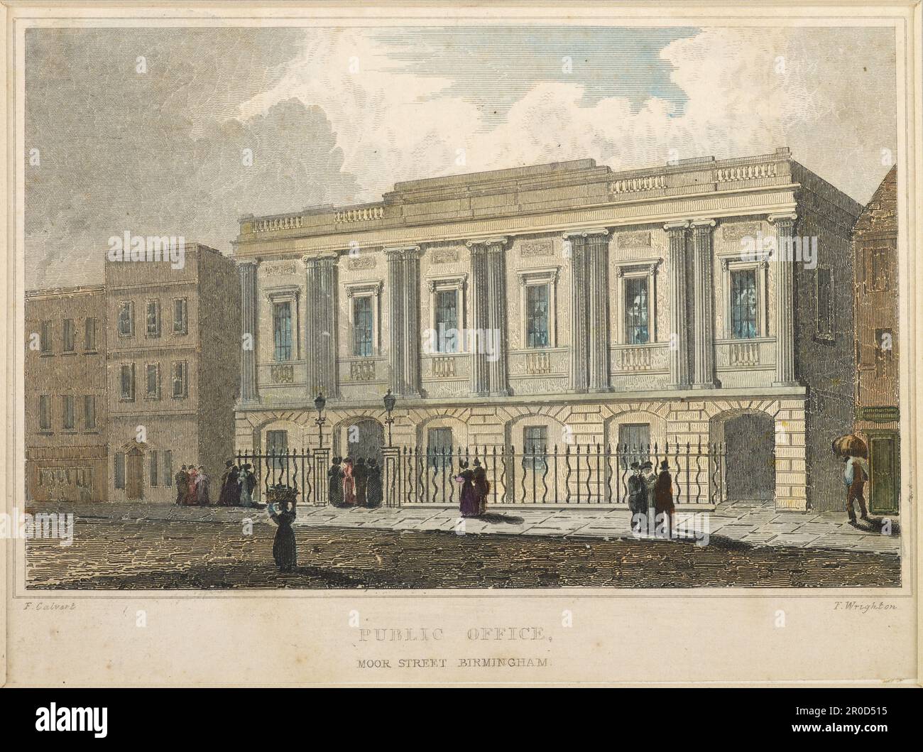 Handtinted Engraving Public Office, Moor Street, Birmingham, 1830