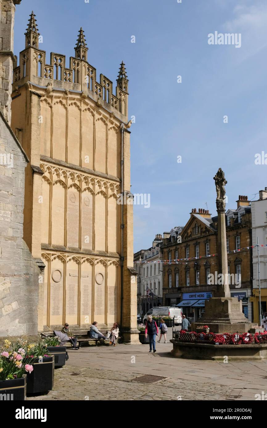 Around Cirencester a small town in the Cotswolds UK. St John the Baptist church. Stock Photo