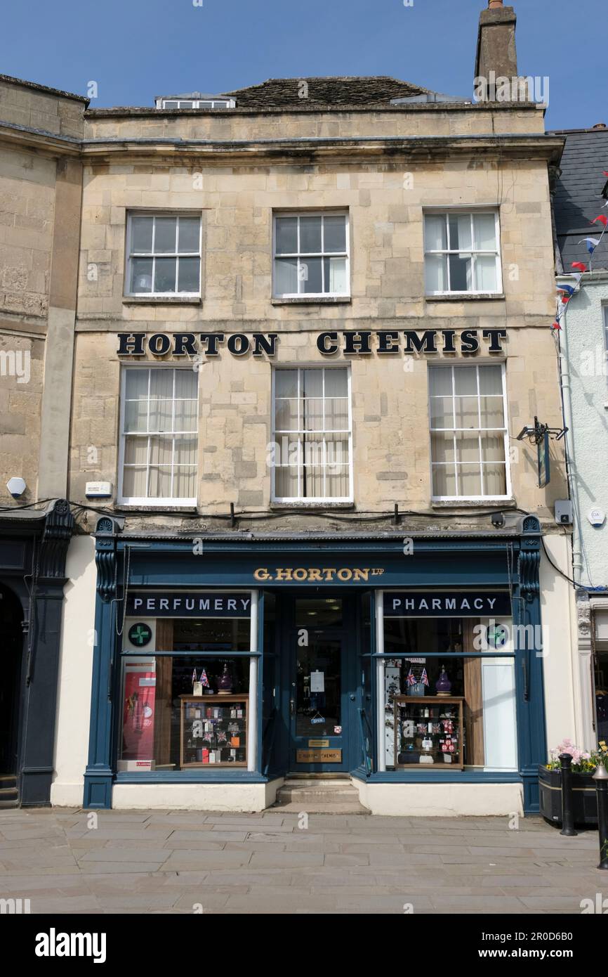 Around Cirencester a small town in the Cotswolds UK Norton the chemist Stock Photo