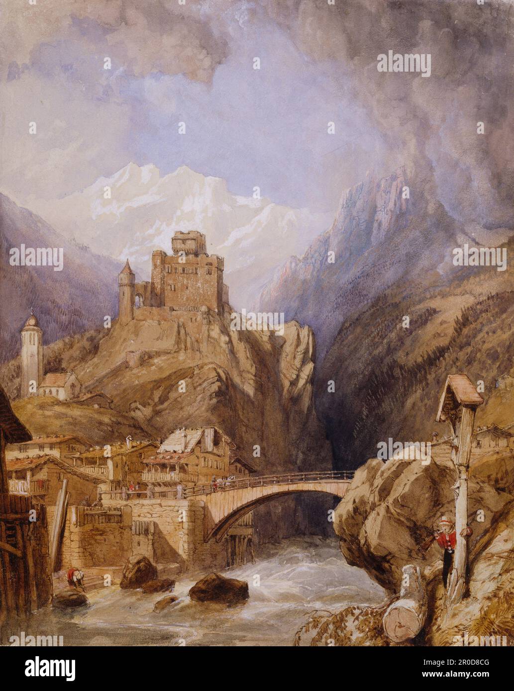 Landeck, Austrian Tyrol, 1830. William Clarkson Stanfield. Tyrol also spelt Tirol Stock Photo