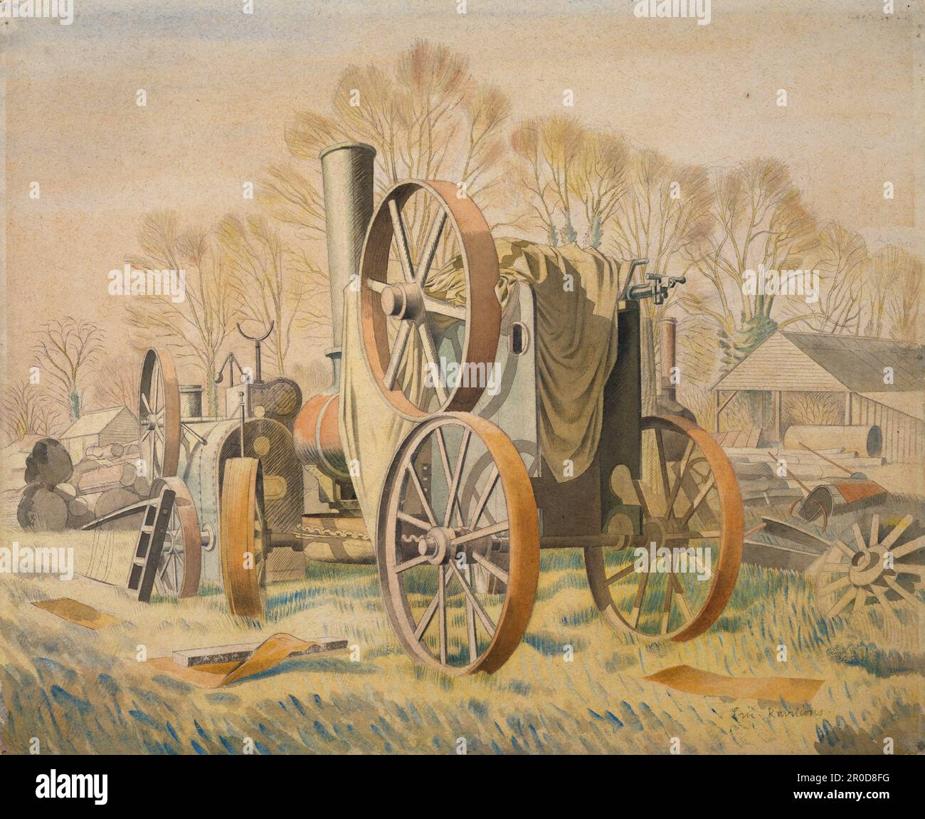The Tractor, 1933. By Eric Ravilious (d. 1942 Stock Photo - Alamy