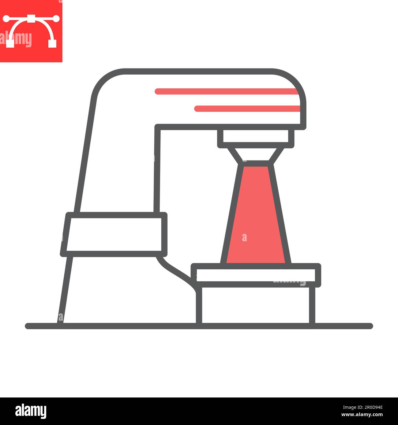 Radiation therapy line icon, oncology and treatment, radiotherapy