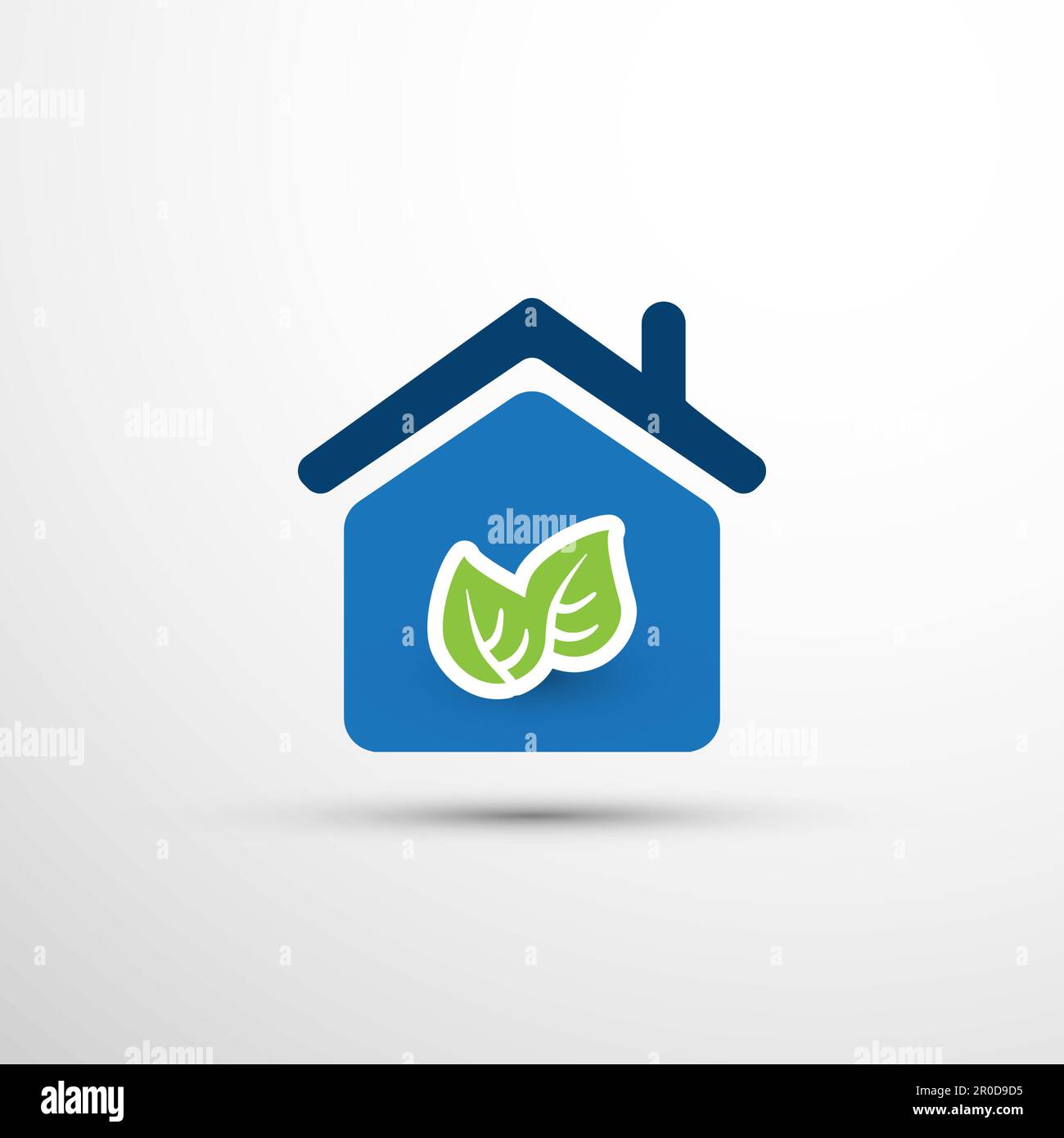 Eco Smart Home Concept Design - House Icon with Leaves Stock Vector ...