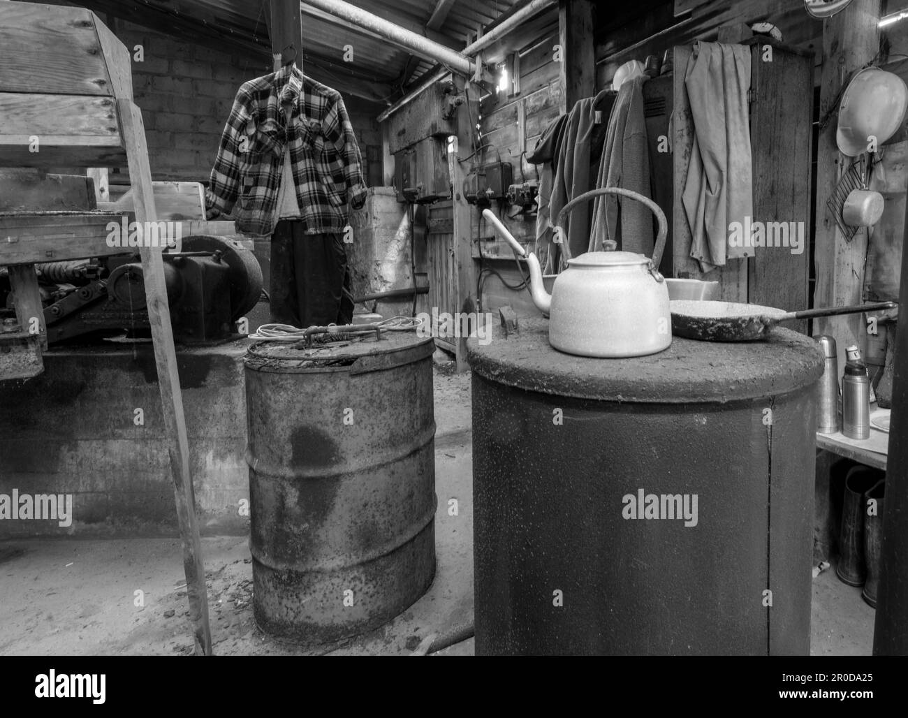 'Tea Room' in the Mill at Geevor Tin Mine, Pendeen, Penzance, Cornwall, England, UK. Stock Photo