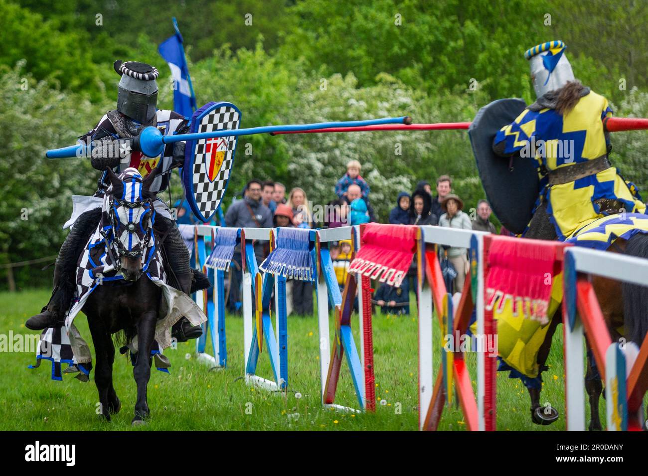 Knight Getting Coronated Chalfont, UK. 8 May 2023. Re enactors as armoured knights take part in ...