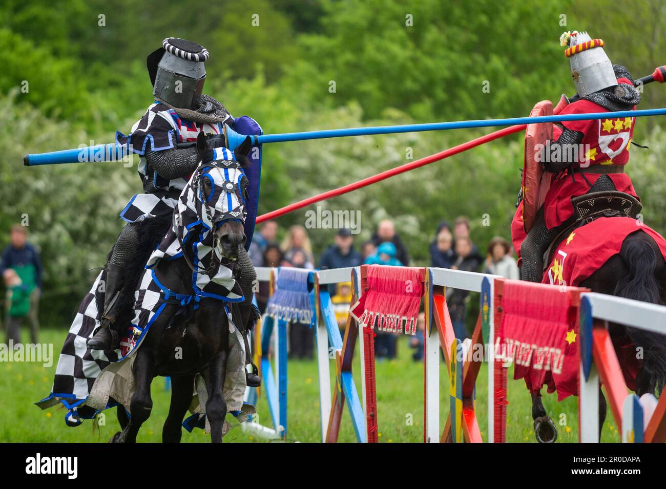Knight Getting Coronated Chalfont, UK. 8 May 2023. Re enactors as armoured knights take part in ...