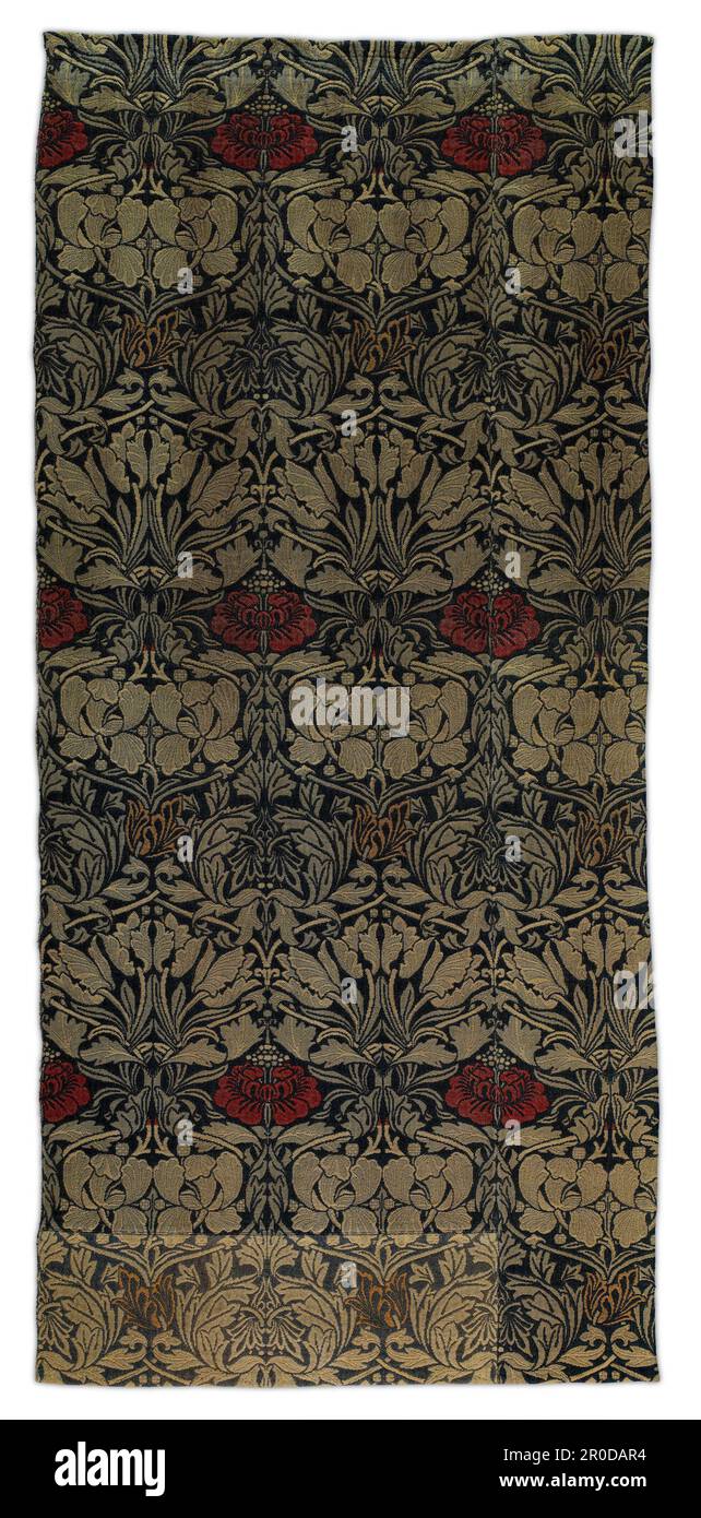 Woven Fabric - Tulip and Rose, 1890. Designer: William Morris. Manufacturer: Morris & Co Stock Photo