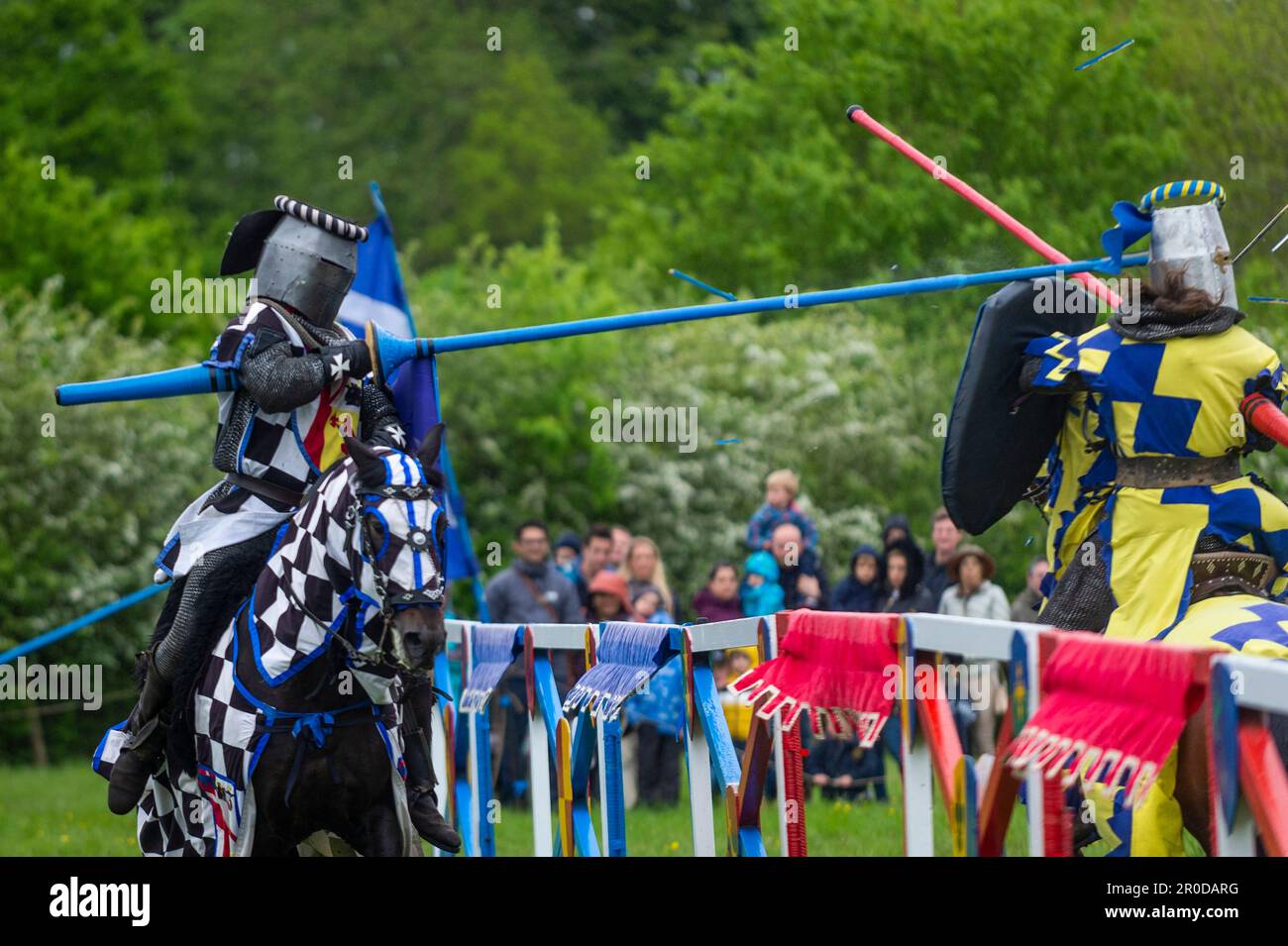 Knight Getting Coronated Chalfont, UK. 8 May 2023. Re enactors as armoured knights take part in ...