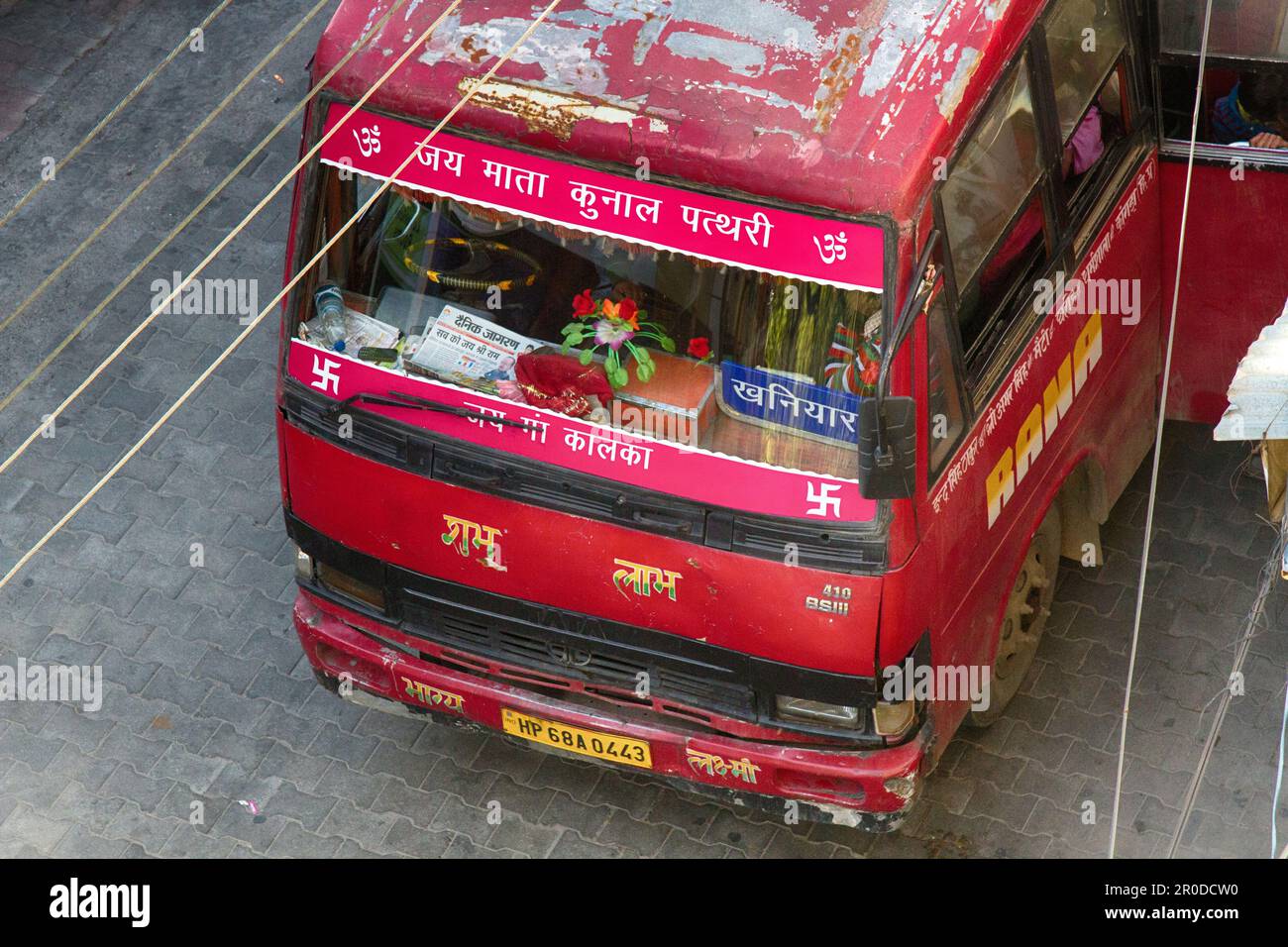 India, Dharamsala March 10, 2018 Indian local buses carry passengers