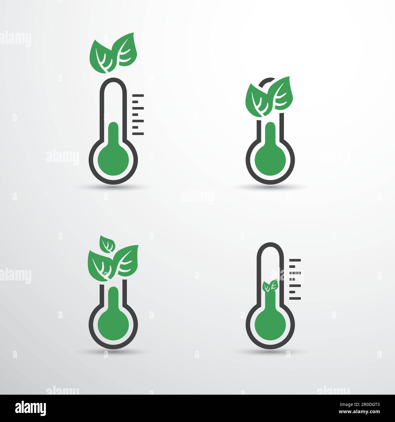 Global Warming, Ecological Problems And Solutions - Thermometer Icon Designs Stock Vector