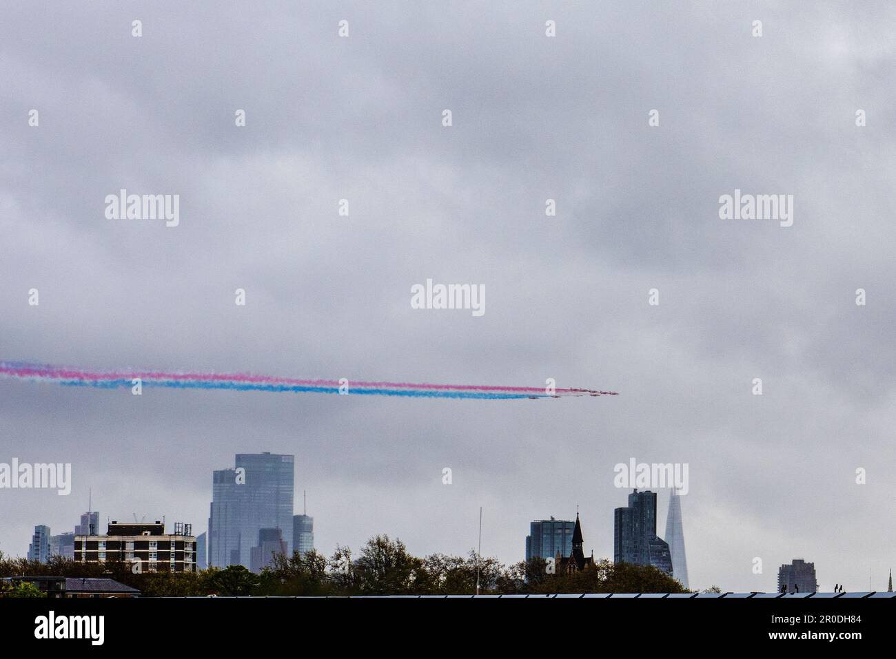 Charles III Coronation Red Arrow Flypast 06.05.2023 Stock Photo