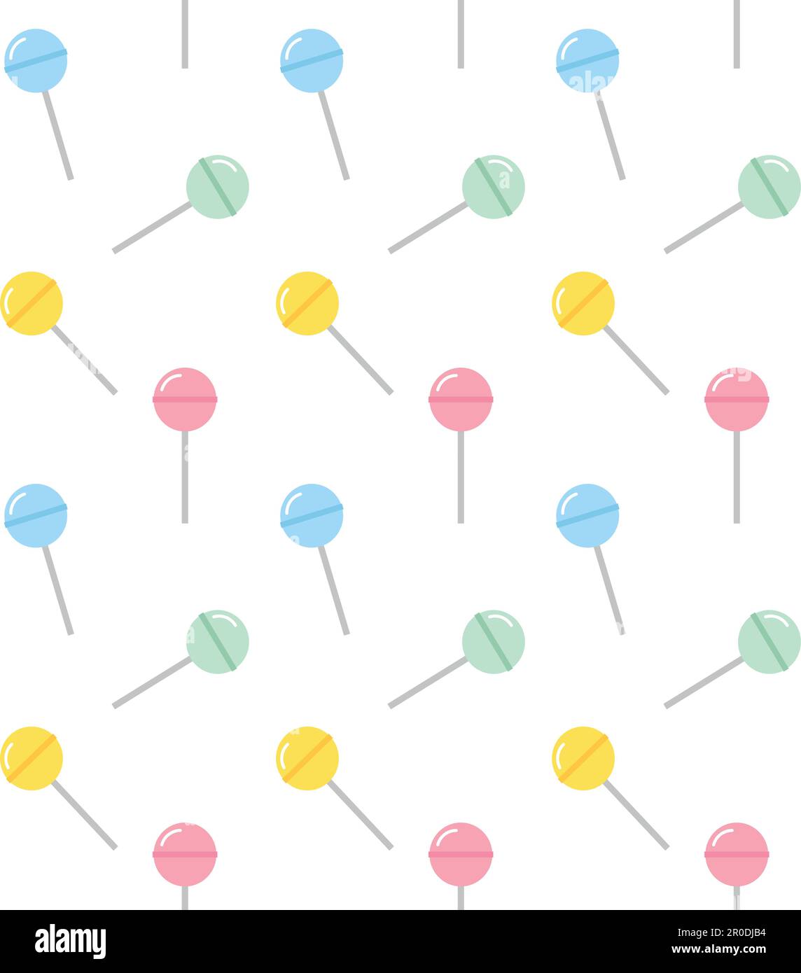 Vector seamless pattern of different color flat lollipop candy isolated ...