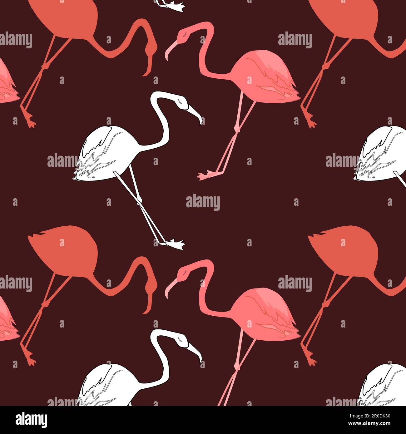 pattern of flamingos in a style of hand drawn Stock Vector Image & Art ...
