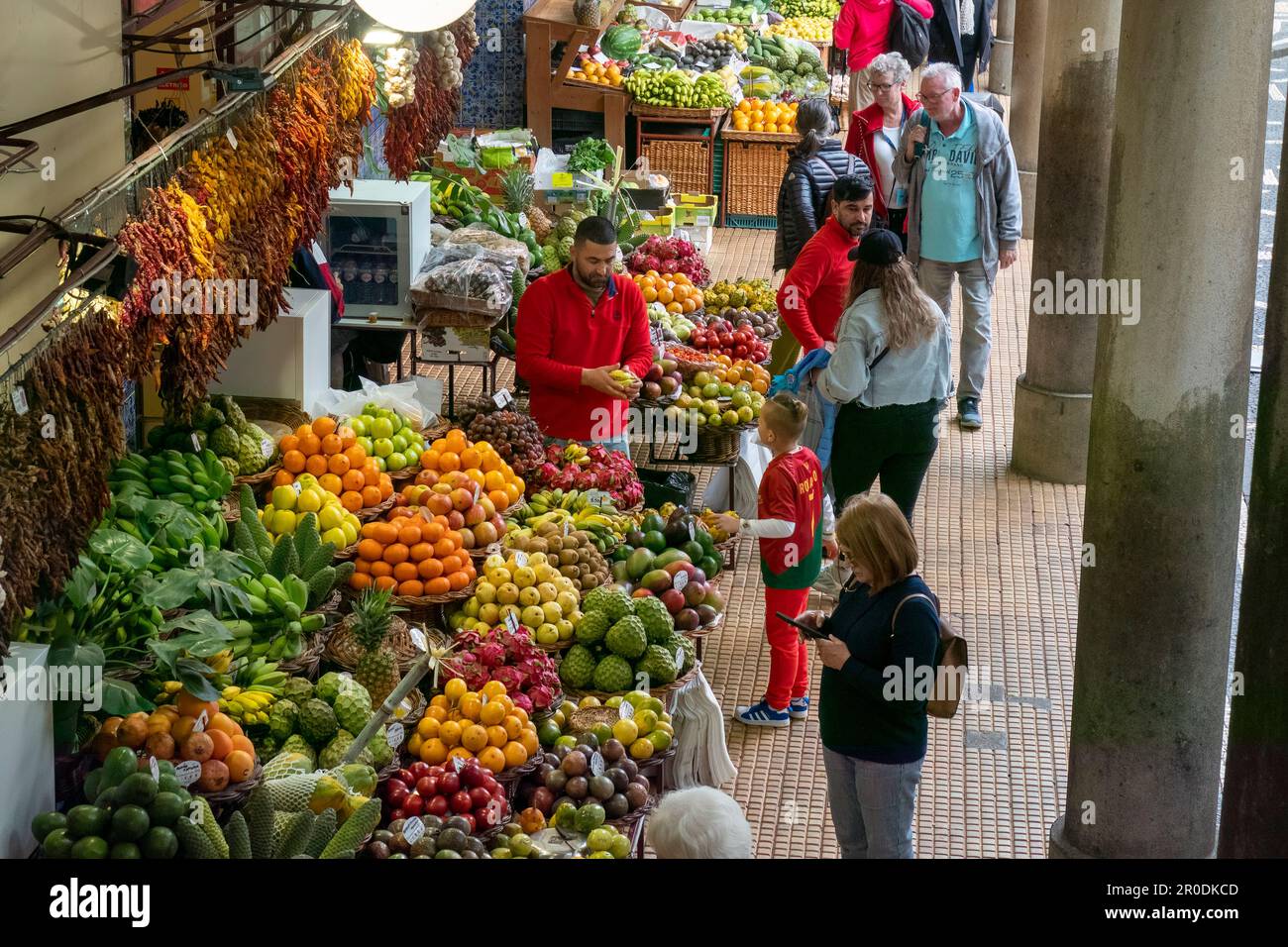 The Mercado dos Lavradores is a fruit, vegetable, flower and fish market in Funchal, Madeira. Stock Photo