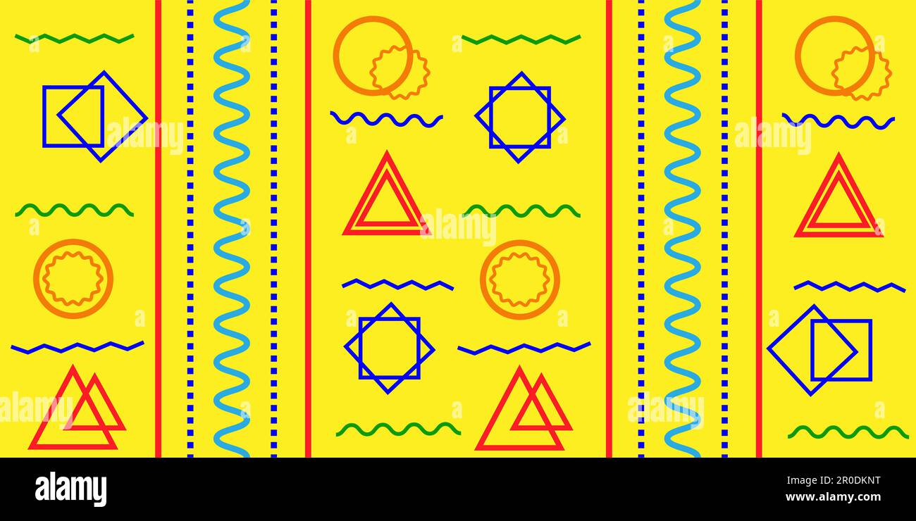 Seamless pattern geometric shapes retro style. EPS10 vector Stock Vector