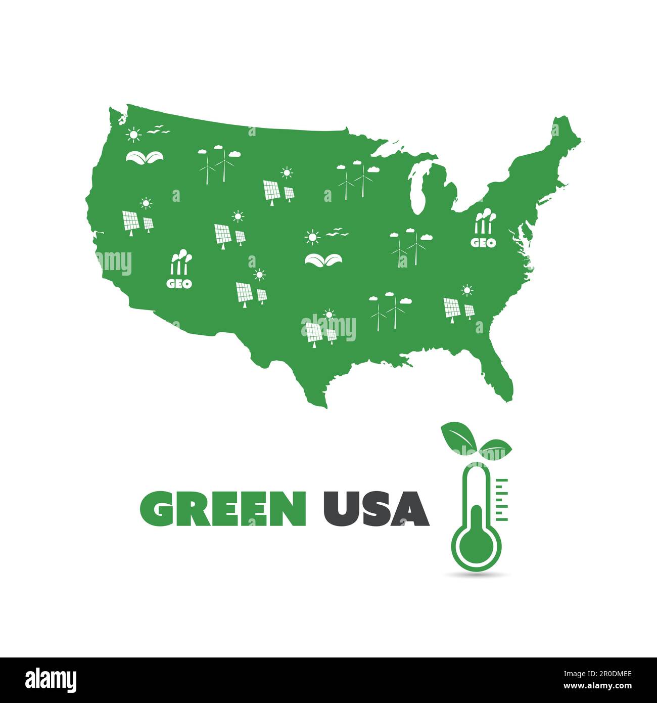 Green USA Concept Design Stock Vector