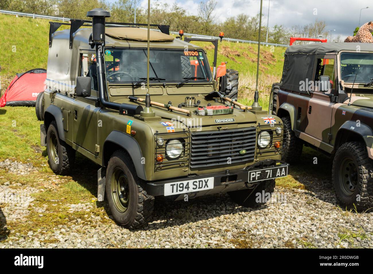 Land Rover Defender. Ellenroad Engine House Classic Car Show 2023 Stock