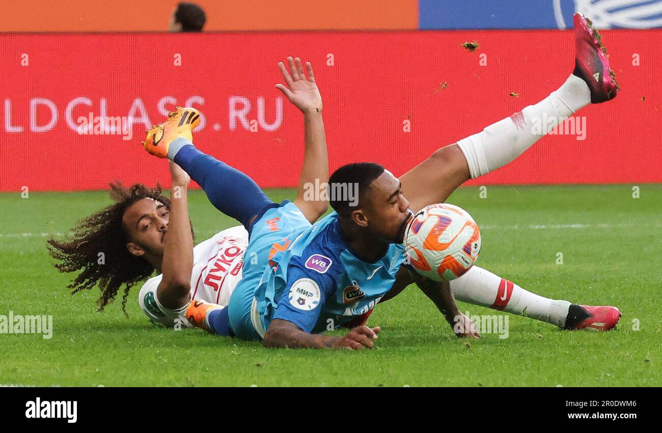 St. Petersburg, Russia. 07th May, 2023. Russian Premier League (RPL). MIR -  Russian Football Championship 2022/2023. 25th round. Match between the  teams "Zenit" (St. Petersburg) - "Spartak" (Moscow) at the stadium "Gazprom