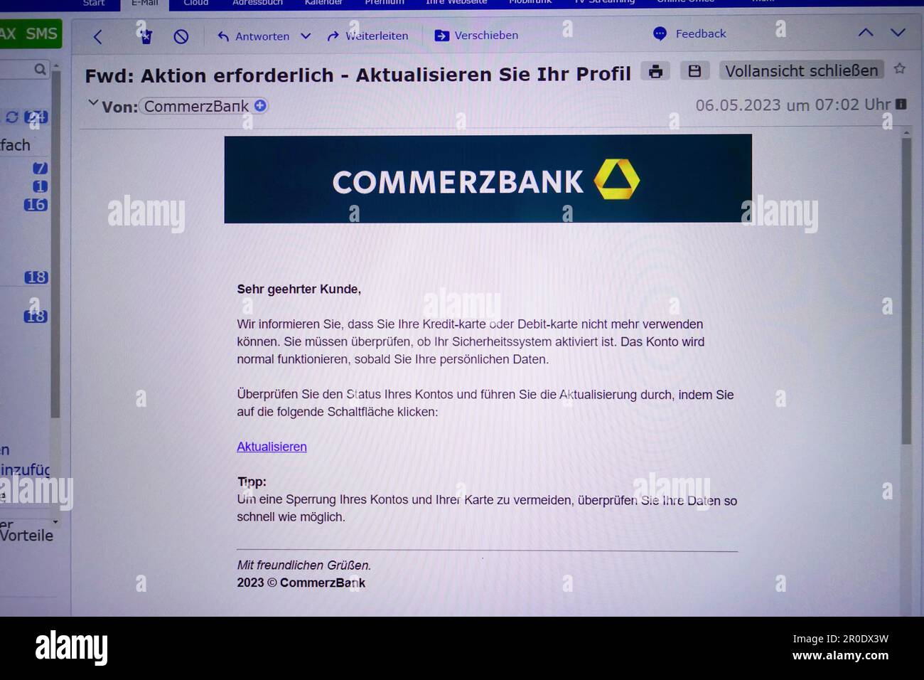 Commerzbank, fake mail, spoofing, Germany Stock Photo