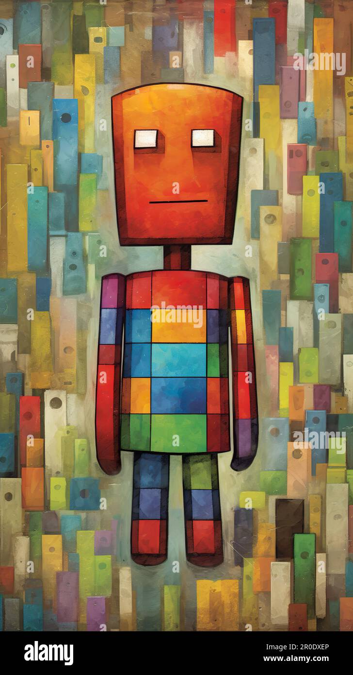 Contemporary abstract art created by artificial intelligence Stock