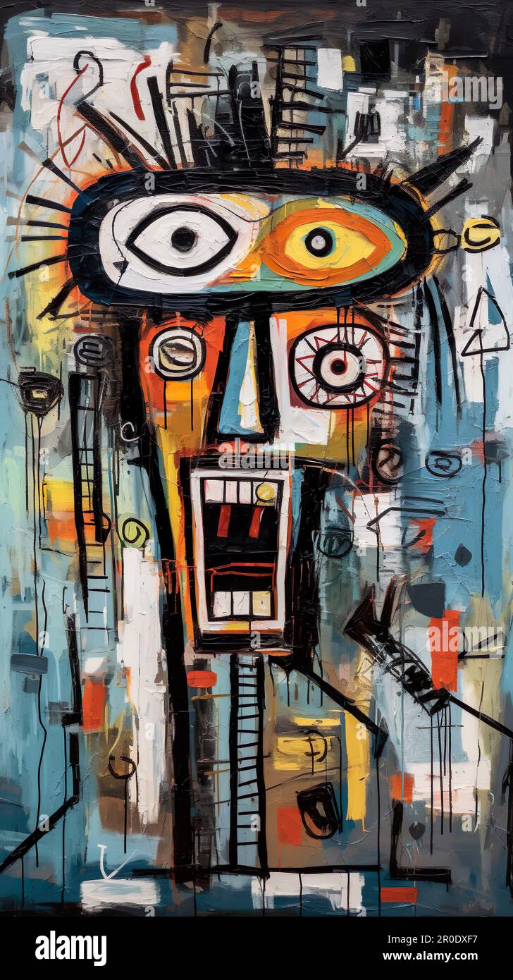 Contemporary abstract art created by artificial intelligence Stock