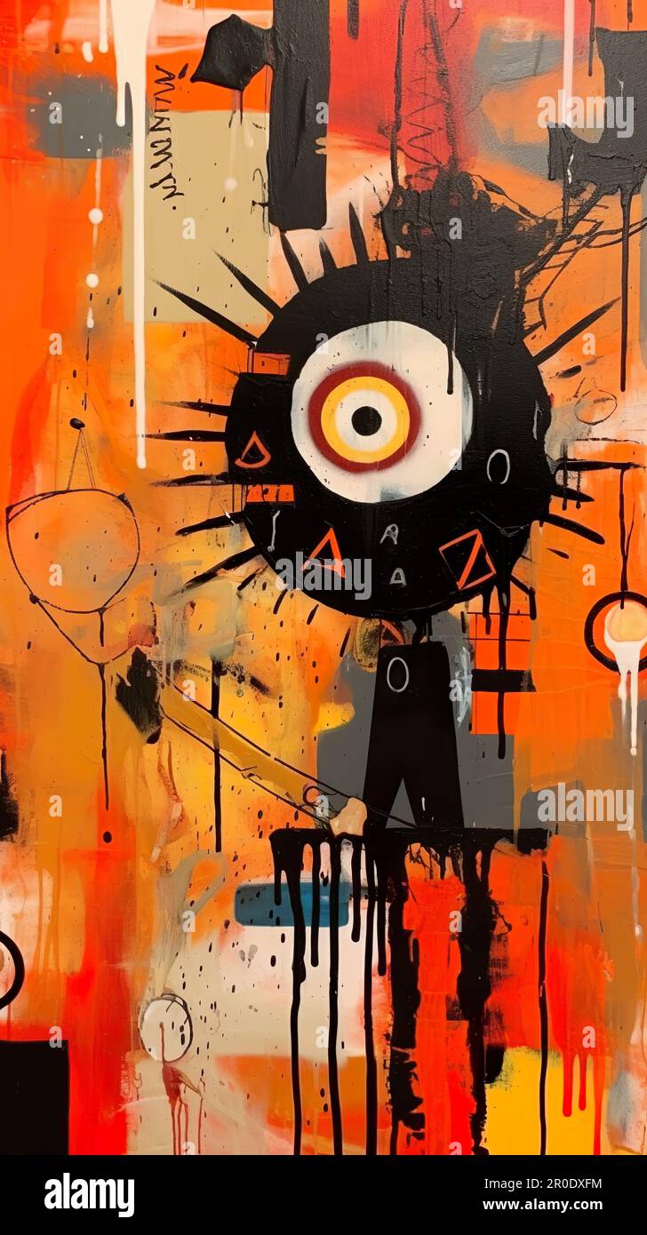 Contemporary abstract art created by artificial intelligence Stock