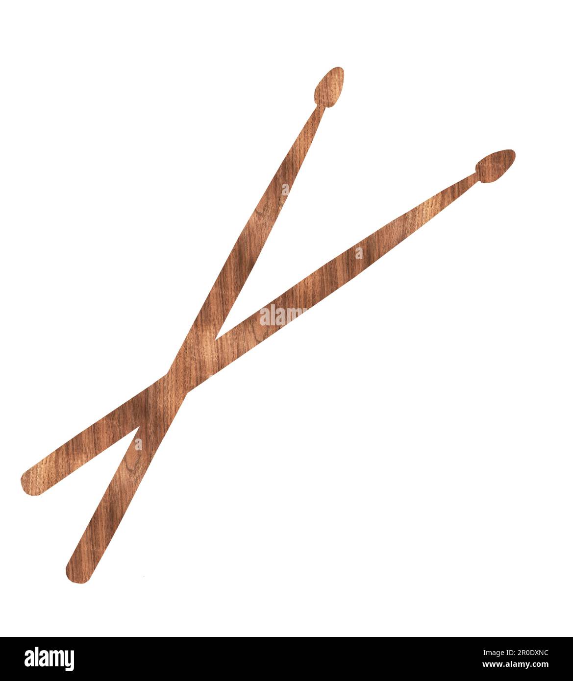 A Pair of Wooden Drumsticks Stock Vector