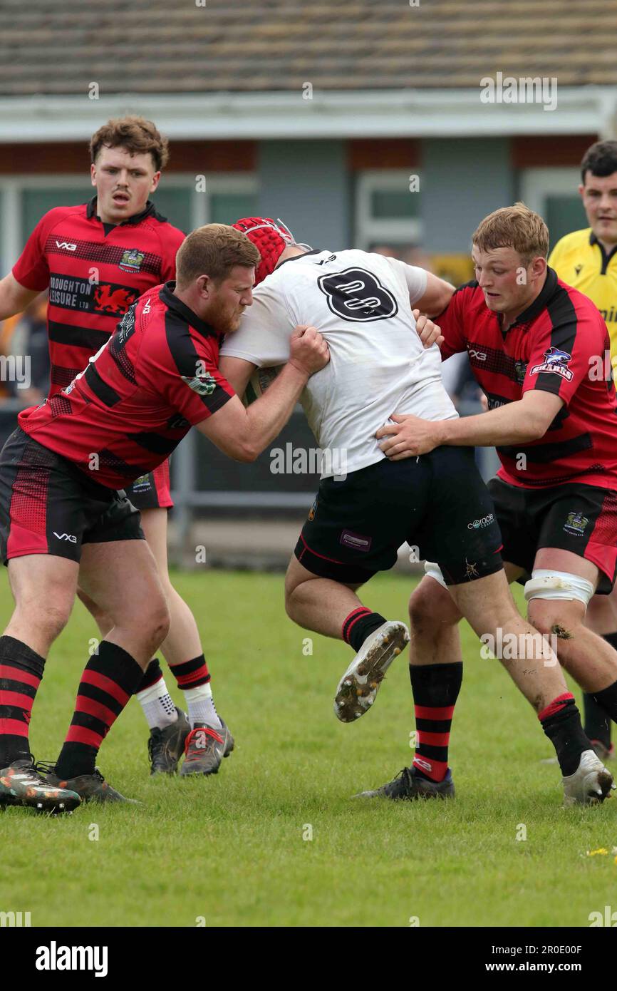 Carmarthen Athletic RFC v Tenby RFC WRU West Div 2 2023 - O Stock Photo