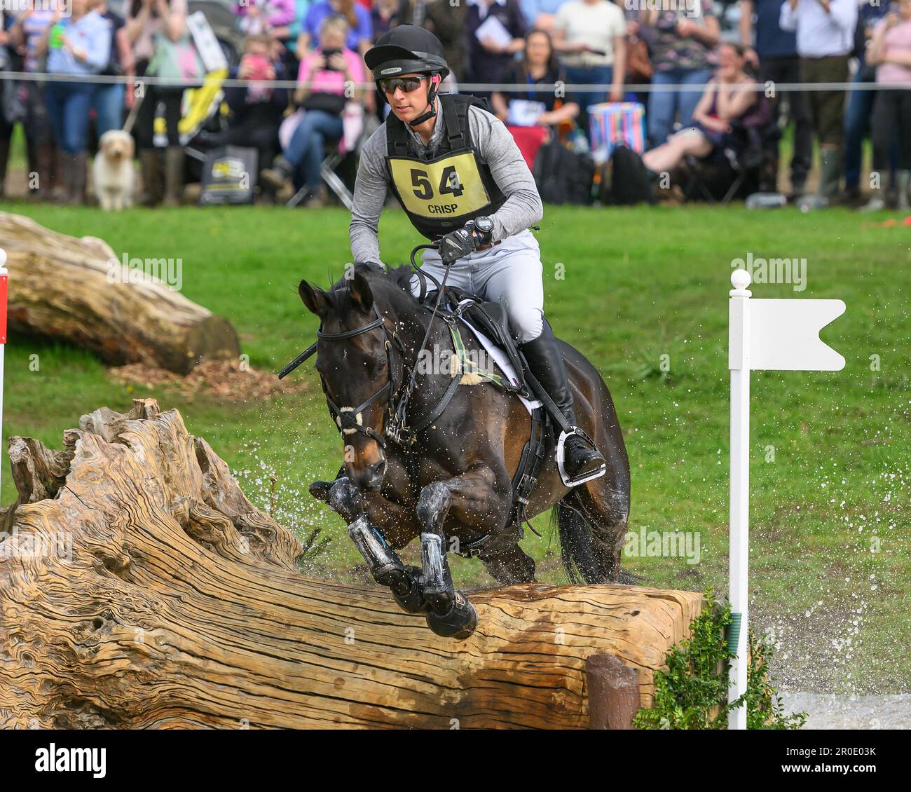 Badminton, UK. 07th May, 2023. 07 May 2023 - Badminton Horse Trials - Cross-Country Test - Badminton - Gloucestershire Tom Crisp riding Liberty And Glory during the Cross-Country Test at the Badminton Horse Trials. Picture Credit: Mark Pain/Alamy Live News Stock Photo