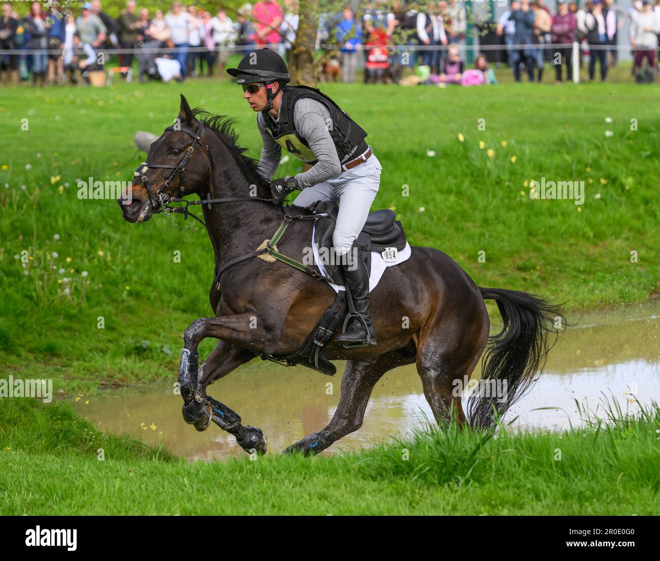 Badminton, UK. 07th May, 2023. 07 May 2023 - Badminton Horse Trials - Cross-Country Test - Badminton - Gloucestershire Tom Crisp riding Liberty And Glory during the Cross-Country Test at the Badminton Horse Trials. Picture Credit: Mark Pain/Alamy Live News Stock Photo