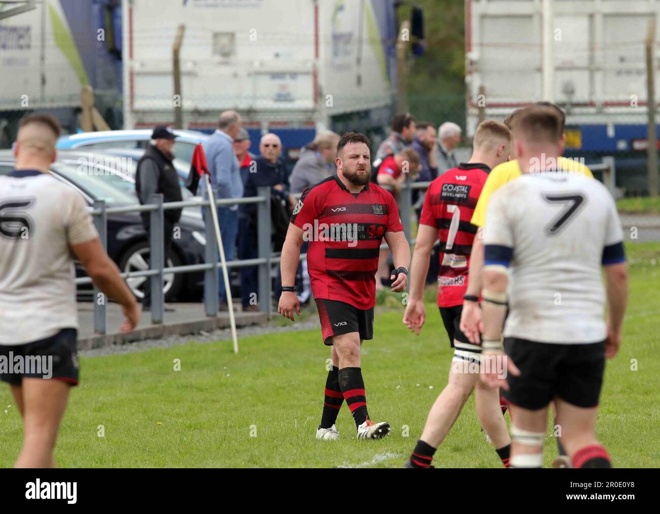 Carmarthen Athletic RFC v Tenby RFC WRU West Div 2 2023 - O Stock Photo