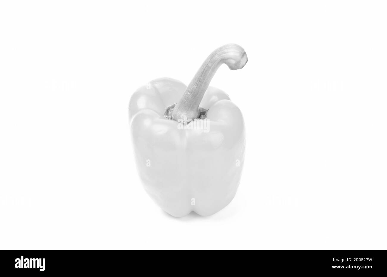 Yellow bell pepper paprika vegetable crop isolated on white Stock Photo