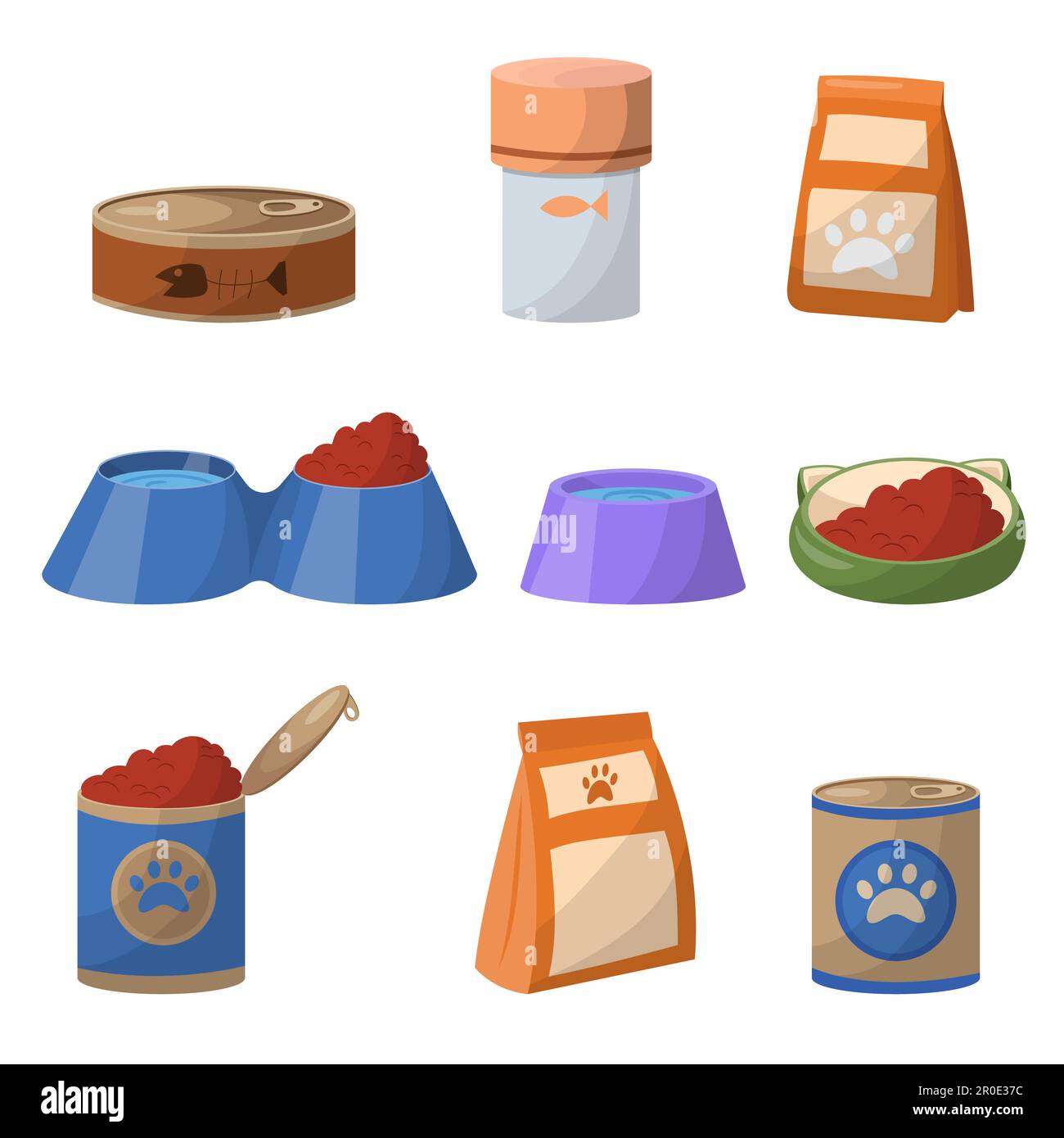 Cat And Dog Food A Set Of Containers Or Packaging For Pet Food Dry cat-and-dog-food-a-set-of-containers-or-packaging-for-pet-food-dry
