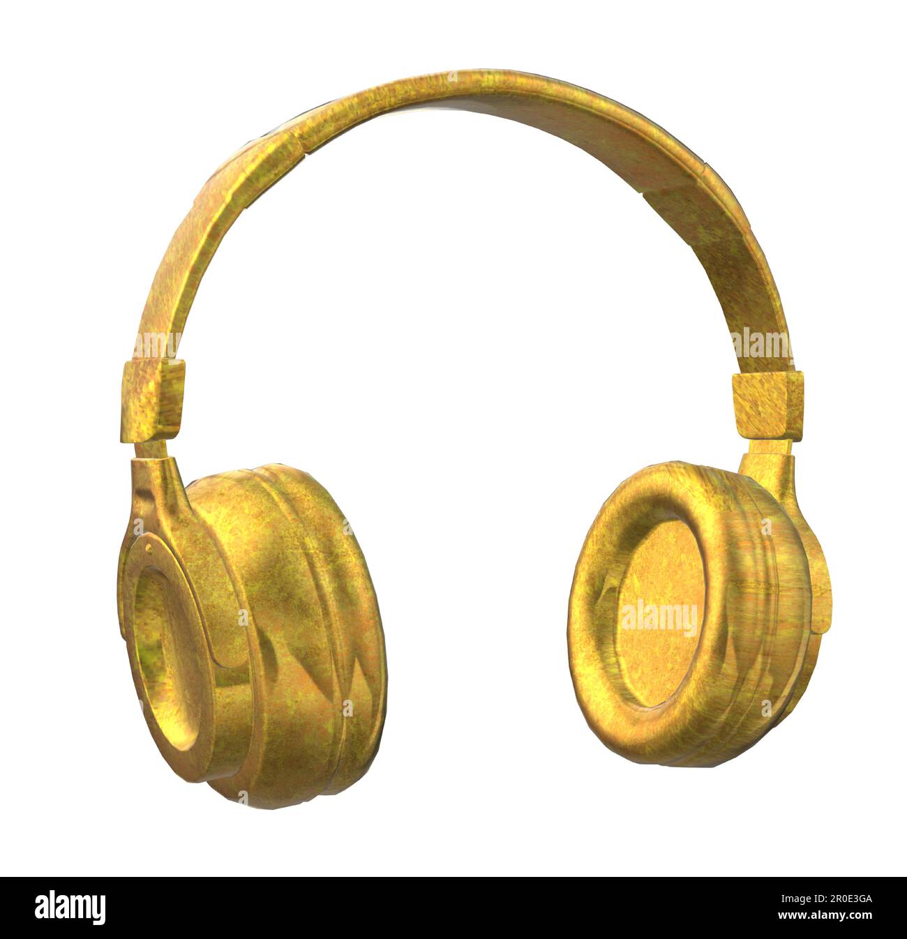 Gold Golden Wireless Headphones Stock Vector