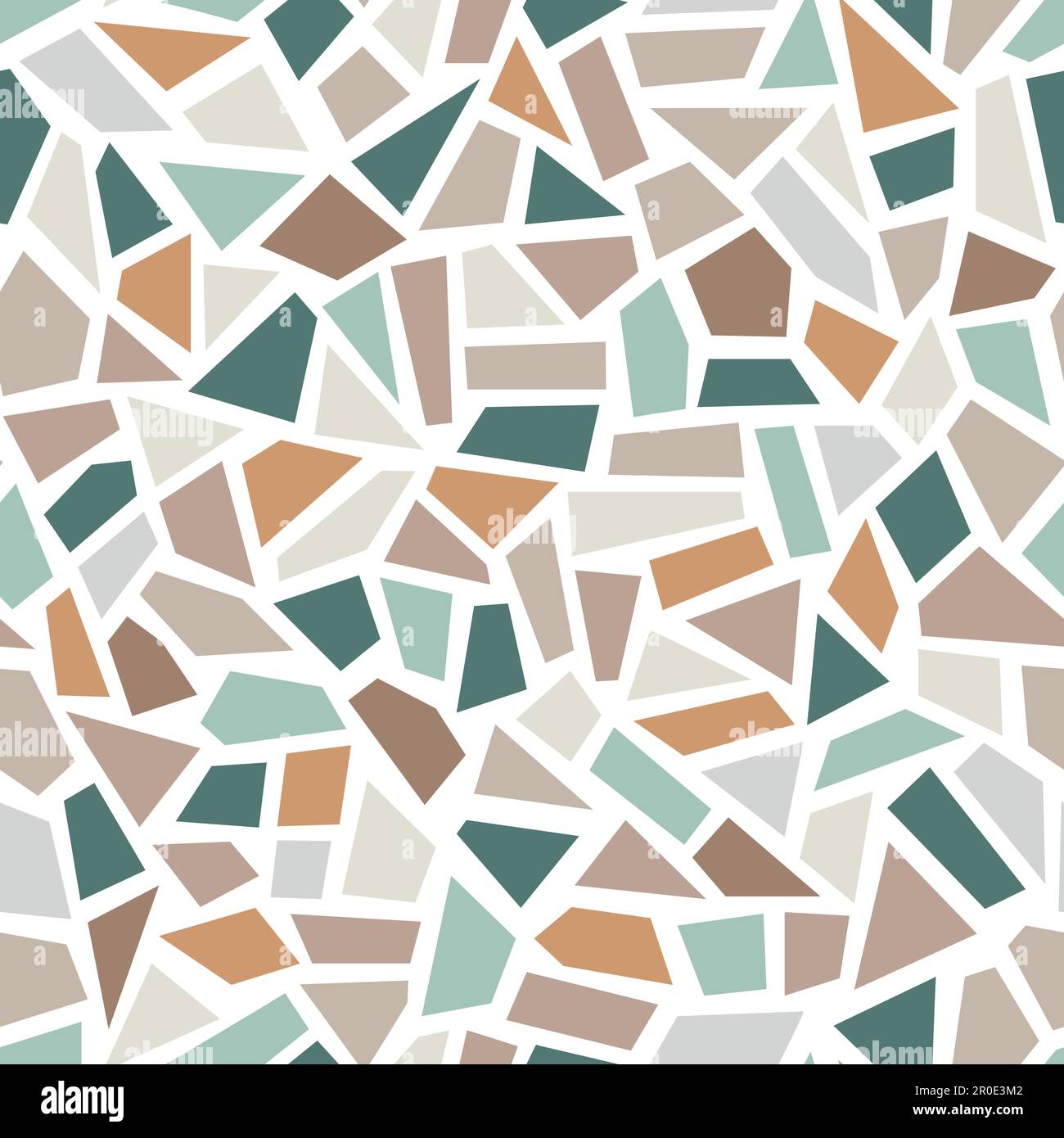 Terrazzo style vector mosaic seamless pattern. Stone marble texture floor background. Stock Vector