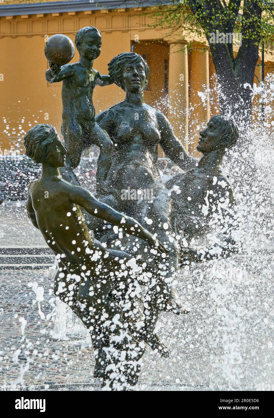 'Brunnen der Lebensfreude' (The fountain of joie de vivre) by Reinhard Dietrich, Jo Jastram 1980, Rostock, Germany Stock Photo