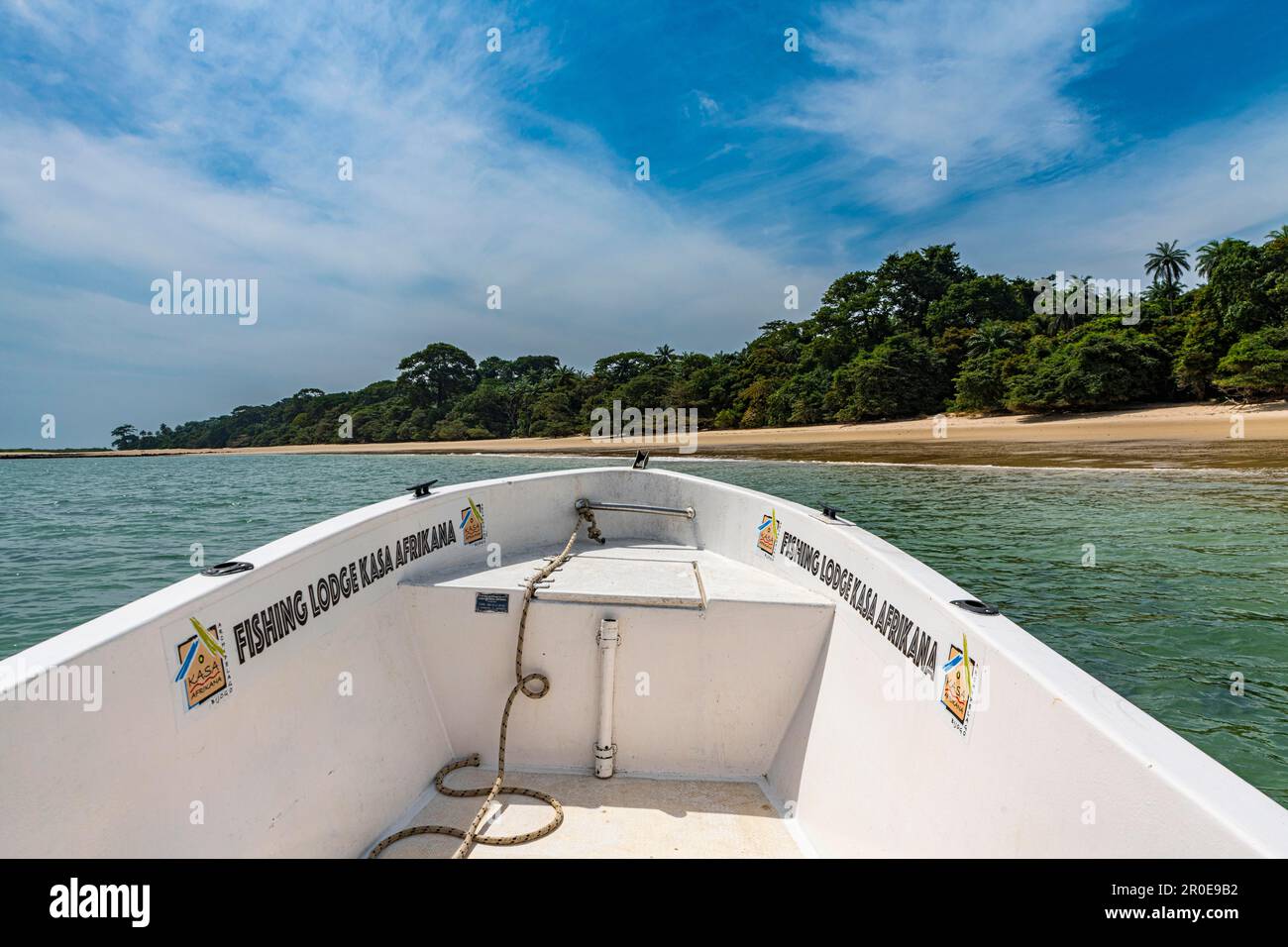 Long sandy beach on Joao Viera island, Marinho Joao Vieira e Poilao