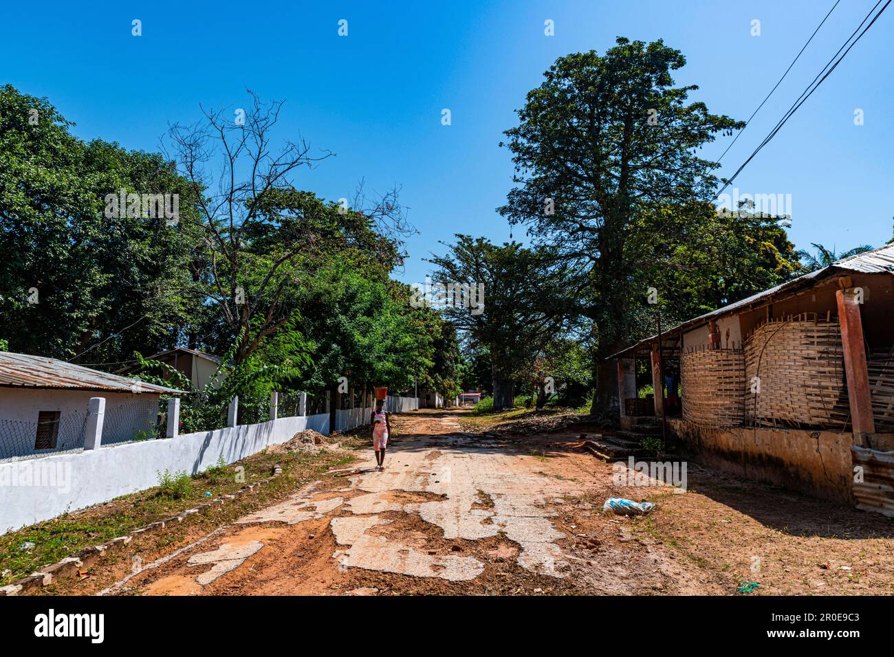 Dilapitated houses on Bubaque island, Bijagos archipelago, Guinea