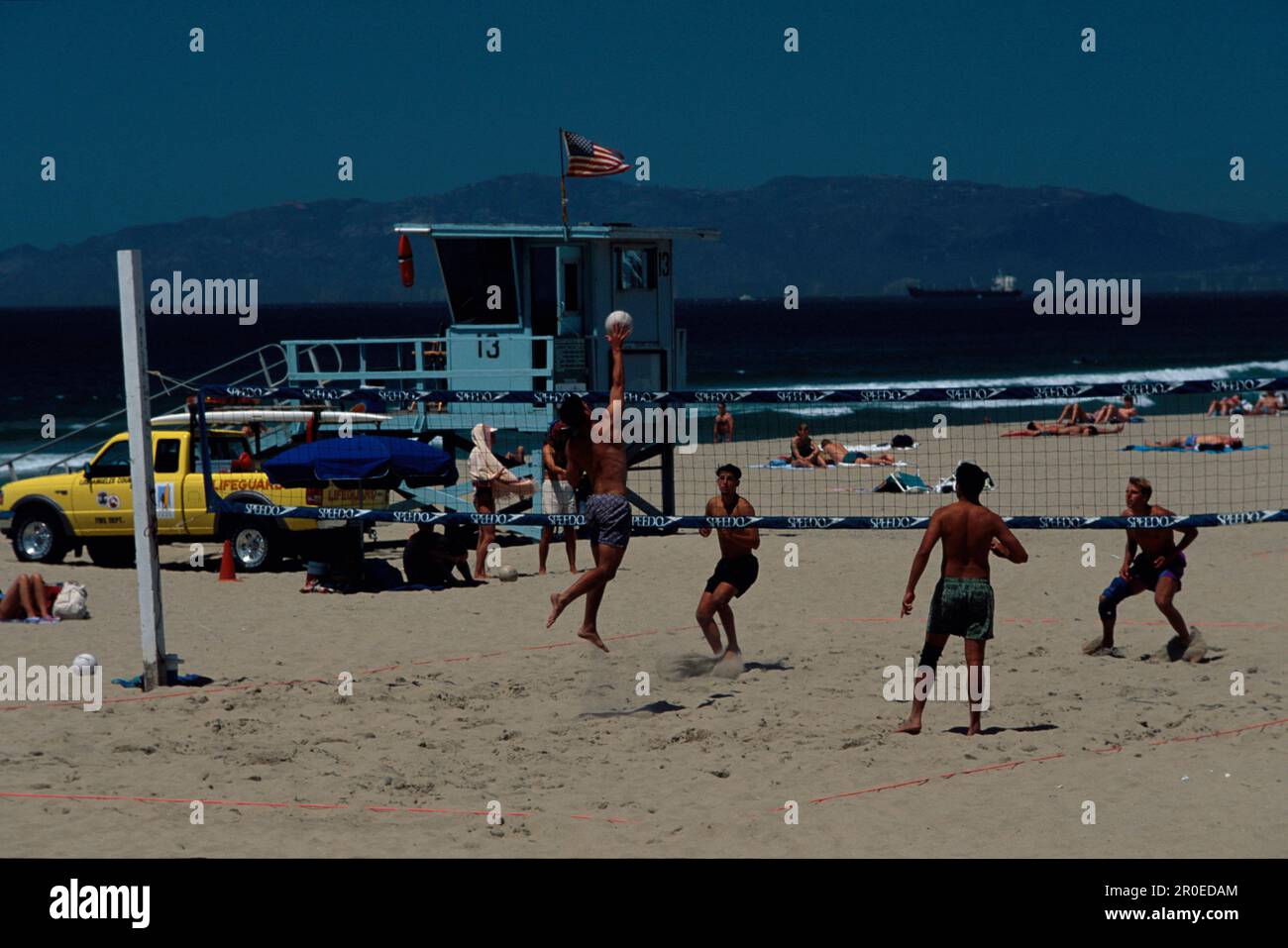 Beachvolleyball Tunier, Hermosa Beach, Los Angeles Kalifonien, USA Stock Photo