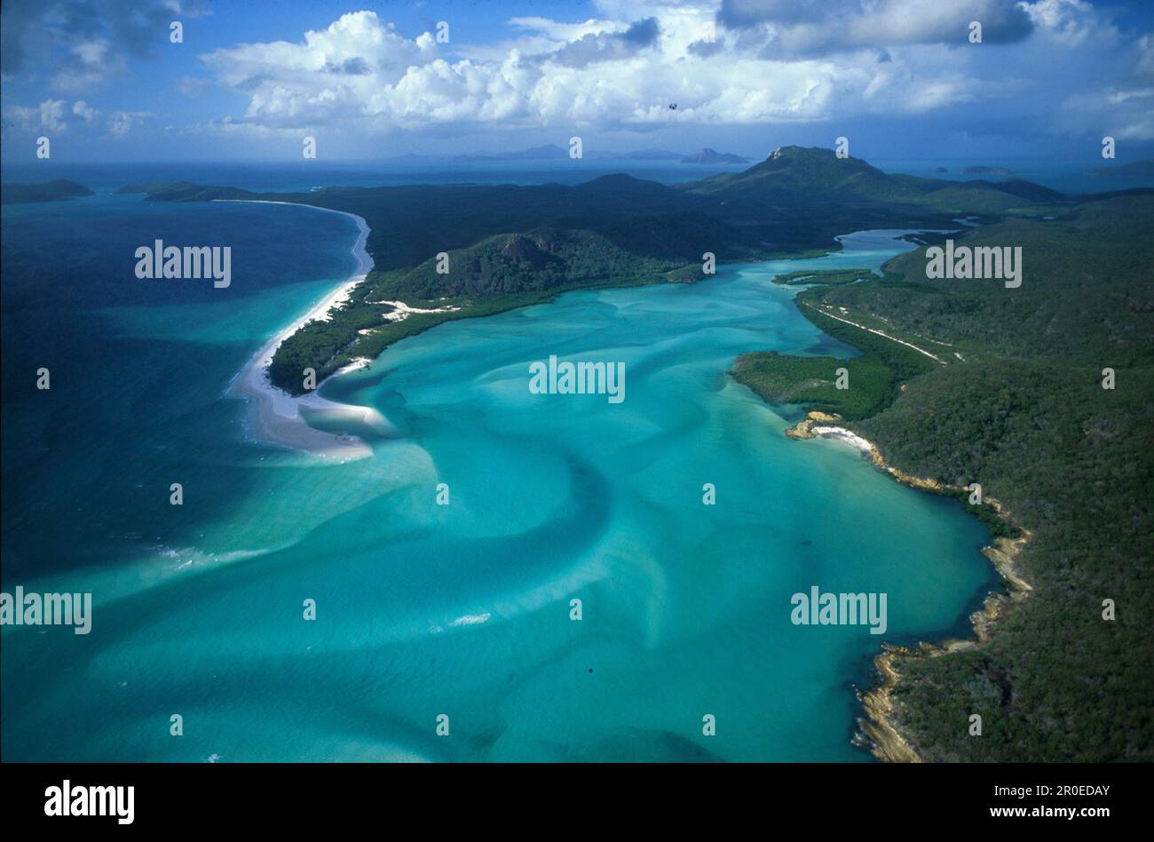 Hill Inlet, Whitehaven Beach, Whitsundays, Queensland Australien Stock ...