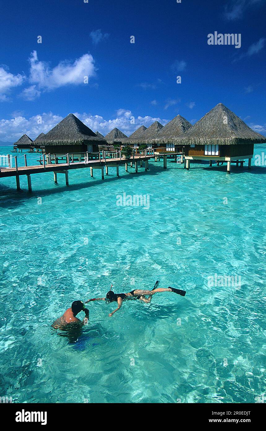 Wasserbungalows, Hotel Moana Beach , Matira Point, BoraBora