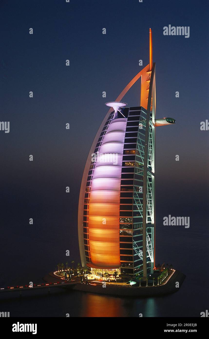 Burj al-Arab, Chicago Beach Resort, Dubai, UAE Stock Photo