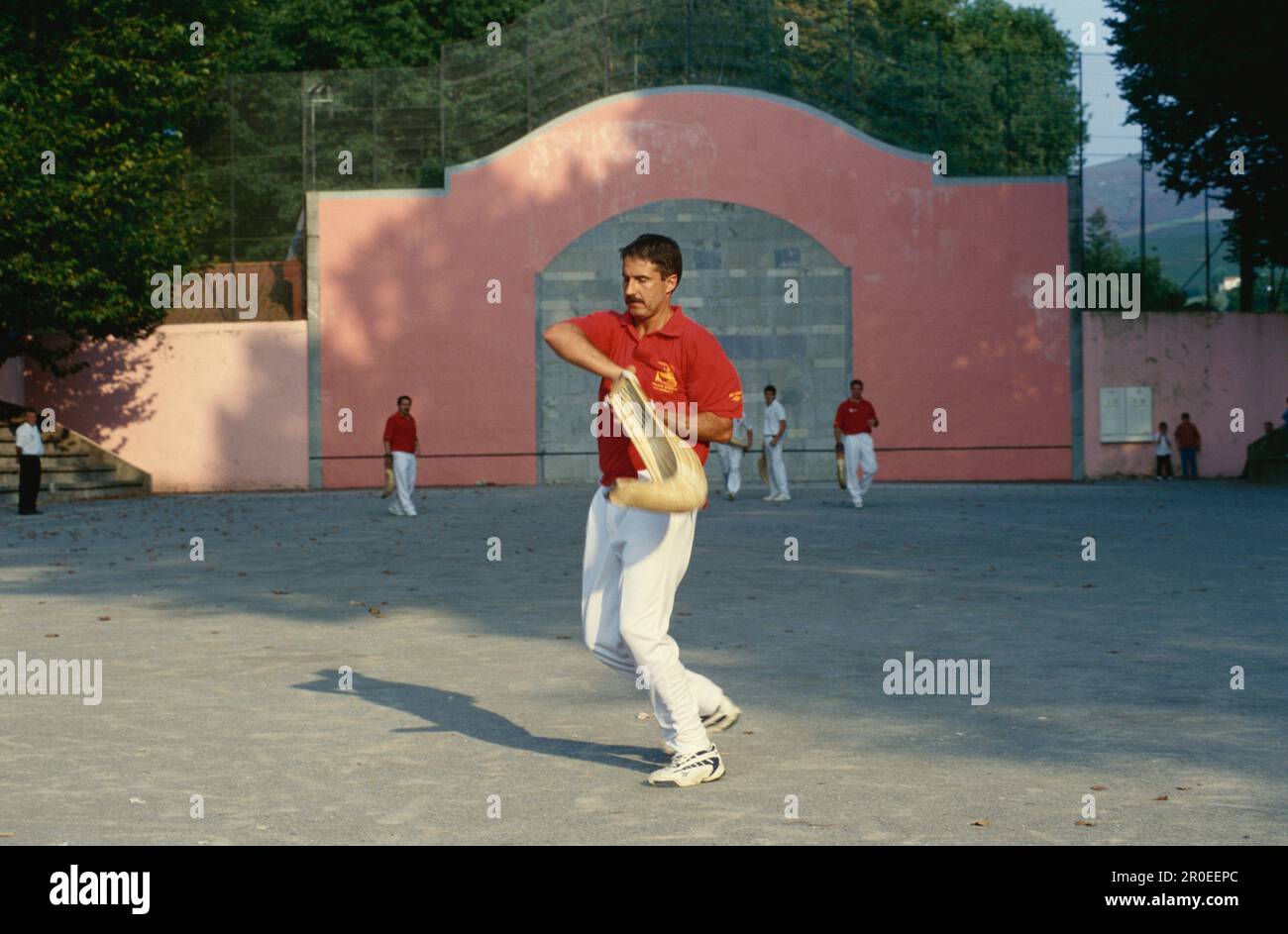 Men having a game of pelota, Cambo-les-Bains, Pays Basque, France Stock ...
