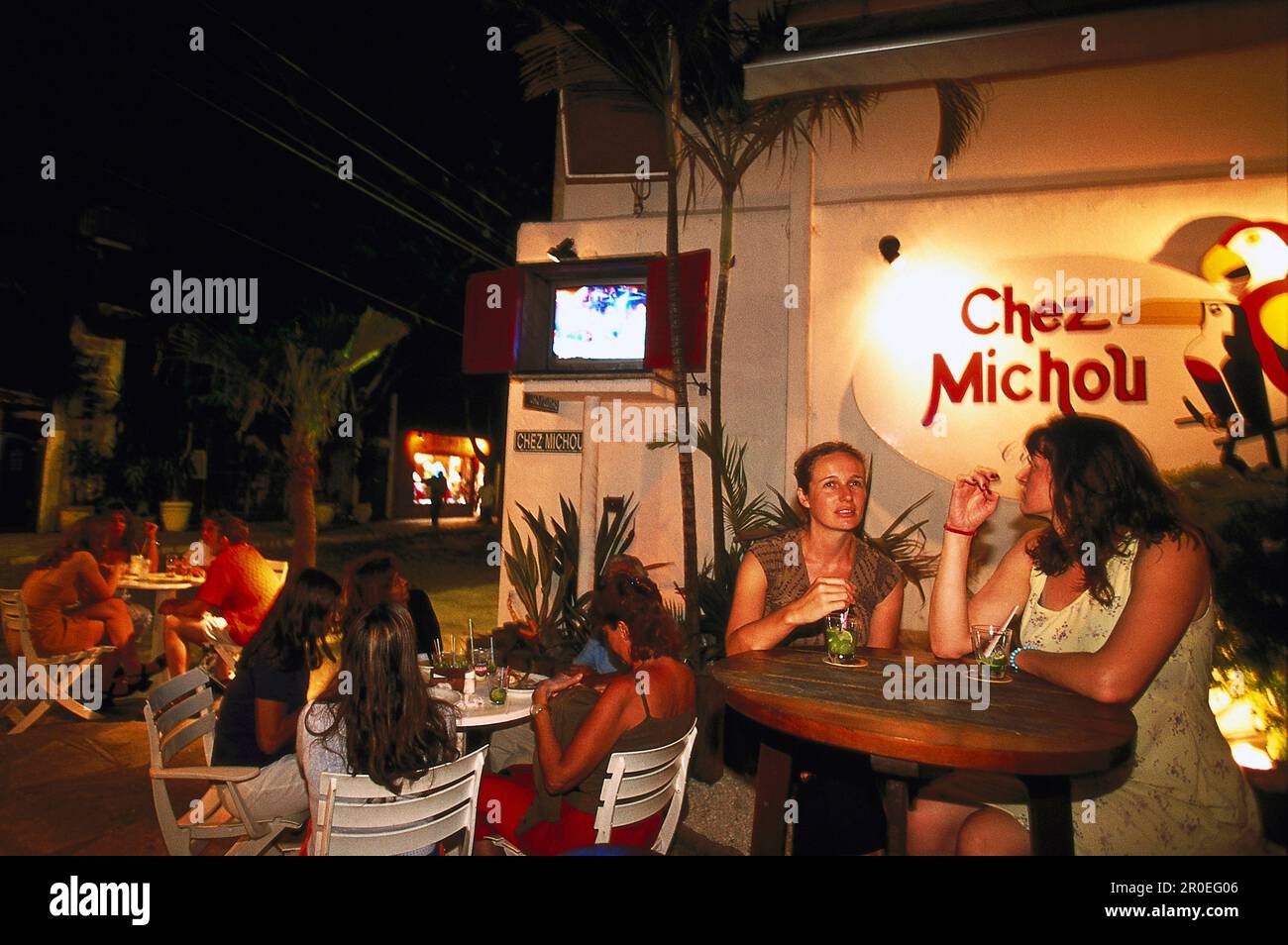 Peole at the bar Chez Michou, Rua de Pedras, Buzios, Brazil, South America, America Stock Photo
