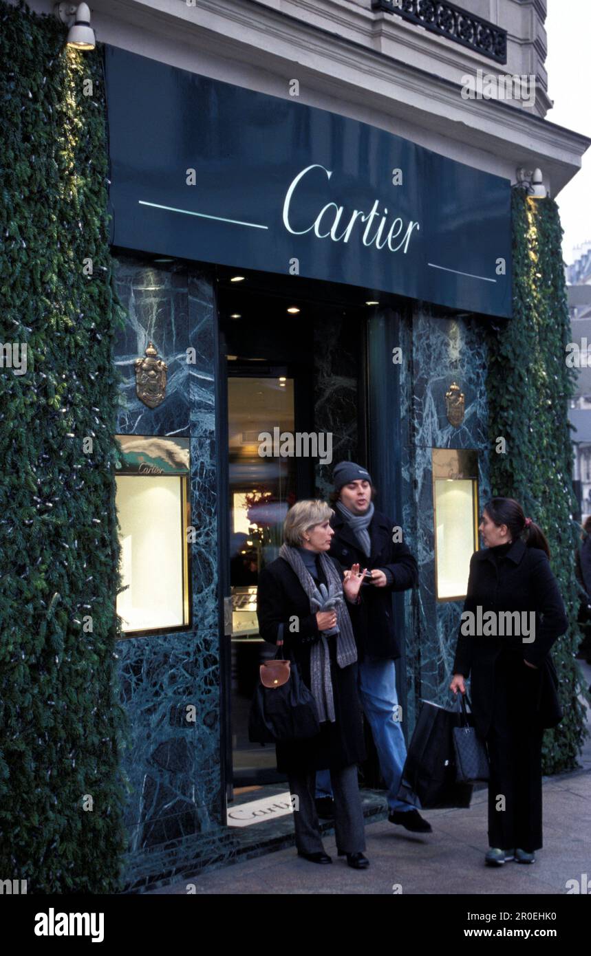 Christmas Shopping, Saint Germain des Pres Paris, France Stock Photo