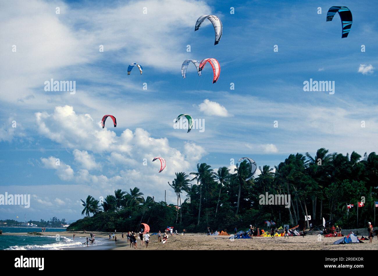 Sky, Kite Surfing, Beach, Kite Surfing on the beach of Cabarete
